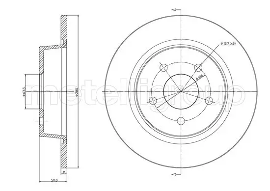 Bremsscheibe Hinterachse METELLI 23-1251C