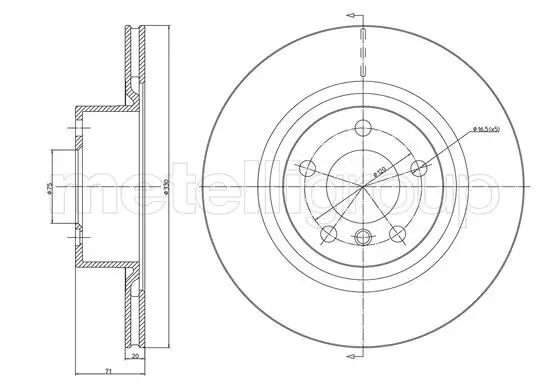 Bremsscheibe Hinterachse METELLI 23-1261C Bild Bremsscheibe Hinterachse METELLI 23-1261C