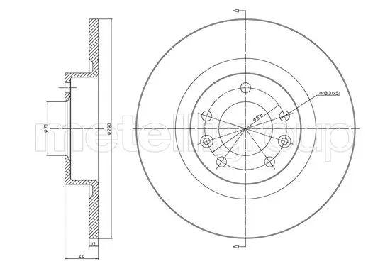 Bremsscheibe Hinterachse METELLI 23-1296C Bild Bremsscheibe Hinterachse METELLI 23-1296C