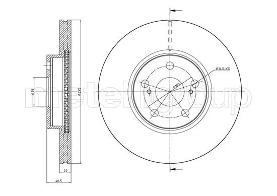 Bremsscheibe Vorderachse METELLI 23-1308C Bild Bremsscheibe Vorderachse METELLI 23-1308C