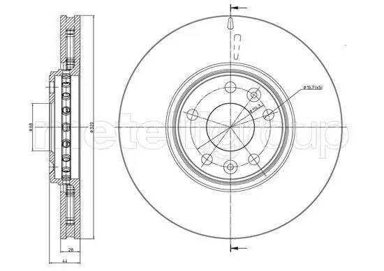 Bremsscheibe Vorderachse METELLI 23-1334C Bild Bremsscheibe Vorderachse METELLI 23-1334C