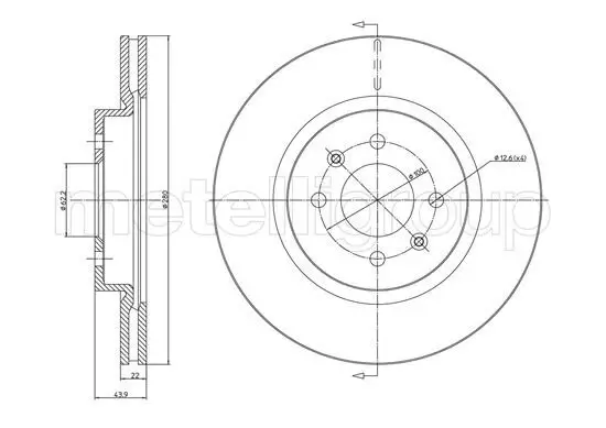 Bremsscheibe Vorderachse METELLI 23-1365C