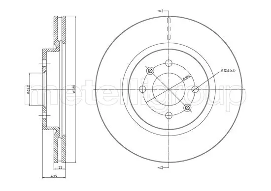 Bremsscheibe METELLI 23-1365C Bild Bremsscheibe METELLI 23-1365C