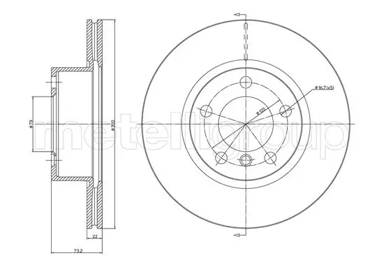 Bremsscheibe Vorderachse METELLI 23-1367C Bild Bremsscheibe Vorderachse METELLI 23-1367C