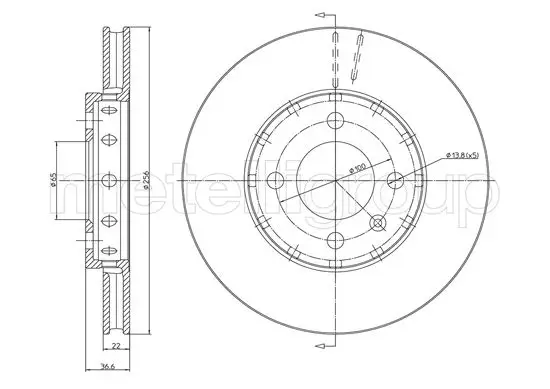 Bremsscheibe Vorderachse METELLI 23-1371C Bild Bremsscheibe Vorderachse METELLI 23-1371C
