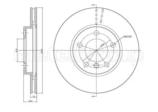 Bremsscheibe Vorderachse METELLI 23-1408C Bild Bremsscheibe Vorderachse METELLI 23-1408C