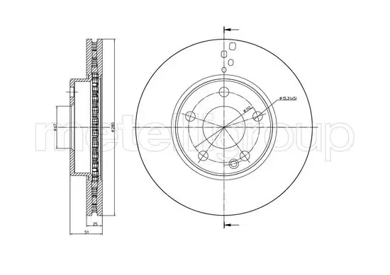 Bremsscheibe Vorderachse METELLI 23-1438C Bild Bremsscheibe Vorderachse METELLI 23-1438C