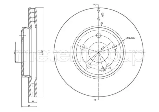 Bremsscheibe Vorderachse METELLI 23-1439C Bild Bremsscheibe Vorderachse METELLI 23-1439C