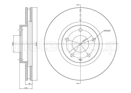 Bremsscheibe METELLI 23-1455C Bild Bremsscheibe METELLI 23-1455C