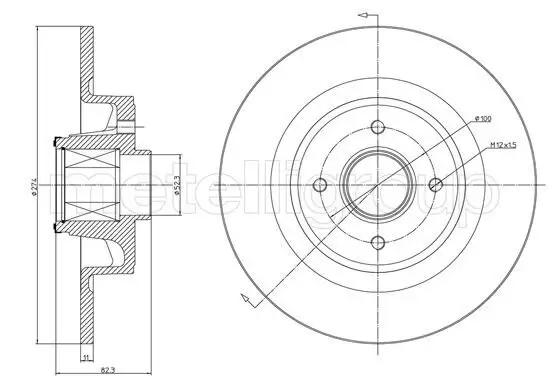 Bremsscheibe Hinterachse METELLI 23-1457