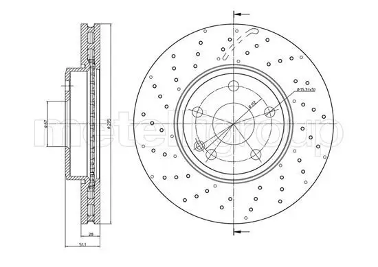 Bremsscheibe Vorderachse METELLI 23-1489FC Bild Bremsscheibe Vorderachse METELLI 23-1489FC
