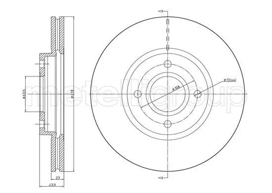Bremsscheibe Vorderachse METELLI 23-1490C