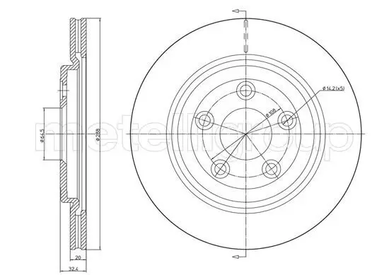 Bremsscheibe Hinterachse METELLI 23-1492C Bild Bremsscheibe Hinterachse METELLI 23-1492C