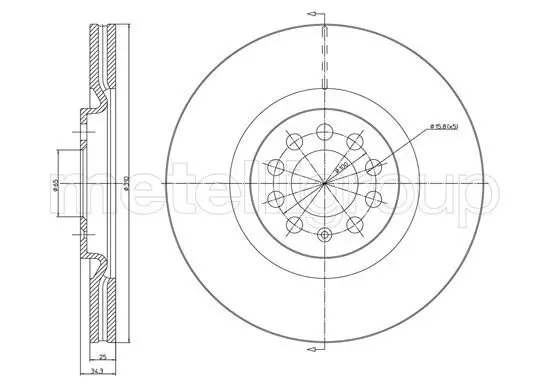 Bremsscheibe Vorderachse METELLI 23-1515C Bild Bremsscheibe Vorderachse METELLI 23-1515C