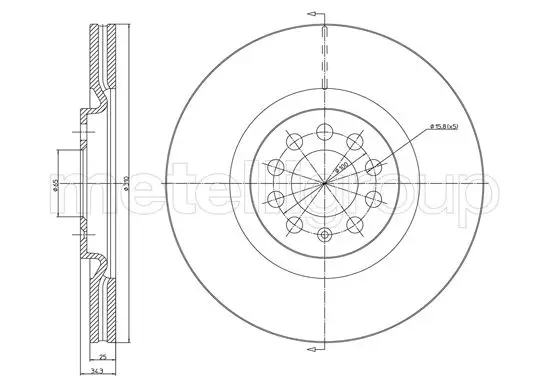 Bremsscheibe Vorderachse METELLI 23-1515C Bild Bremsscheibe Vorderachse METELLI 23-1515C
