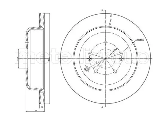 Bremsscheibe Hinterachse METELLI 23-1702C Bild Bremsscheibe Hinterachse METELLI 23-1702C