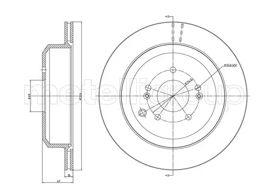 Bremsscheibe Hinterachse METELLI 23-1702C