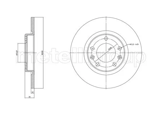 Bremsscheibe Hinterachse METELLI 23-1759C