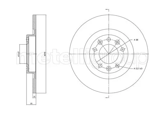 Bremsscheibe Hinterachse METELLI 23-1760C Bild Bremsscheibe Hinterachse METELLI 23-1760C