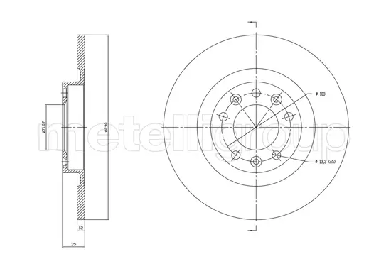 Bremsscheibe Hinterachse METELLI 23-1760C