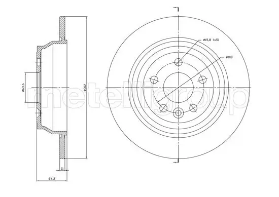 Bremsscheibe Hinterachse METELLI 23-1779C