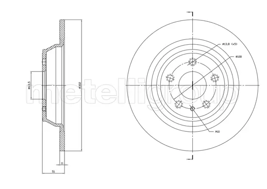 Bremsscheibe Hinterachse METELLI 23-1786C Bild Bremsscheibe Hinterachse METELLI 23-1786C