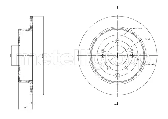 Bremsscheibe Hinterachse METELLI 23-1820C