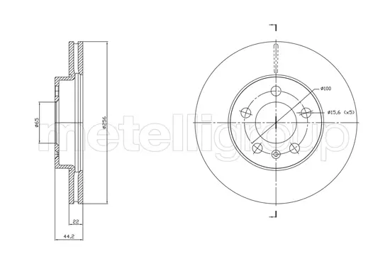 Bremsscheibe Vorderachse METELLI 23-1843C Bild Bremsscheibe Vorderachse METELLI 23-1843C