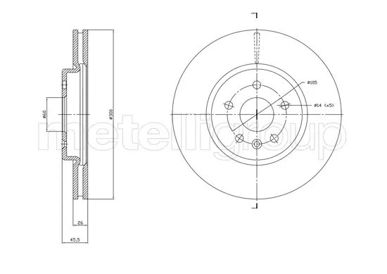Bremsscheibe METELLI 23-1849C Bild Bremsscheibe METELLI 23-1849C