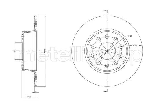 Bremsscheibe Hinterachse METELLI 23-1863C