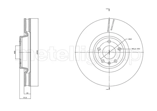 Bremsscheibe Vorderachse METELLI 23-1865C Bild Bremsscheibe Vorderachse METELLI 23-1865C