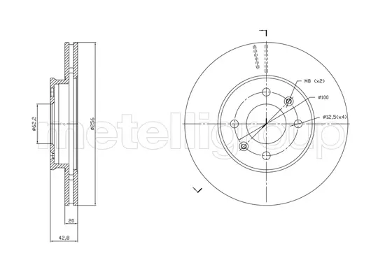 Bremsscheibe Vorderachse METELLI 23-1870C