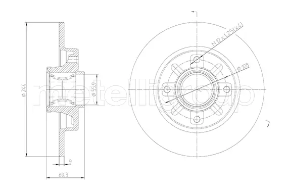 Bremsscheibe Hinterachse METELLI 23-1878
