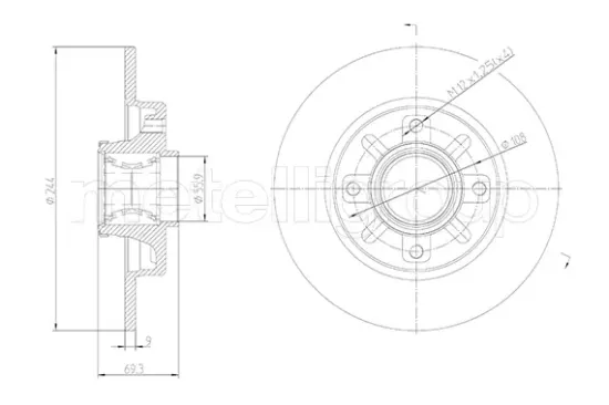 Bremsscheibe Hinterachse METELLI 23-1878 Bild Bremsscheibe Hinterachse METELLI 23-1878