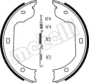 Bremsbackensatz, Feststellbremse Hinterachse METELLI 53-0019K