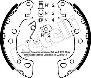 Bremsbackensatz METELLI 53-0021K