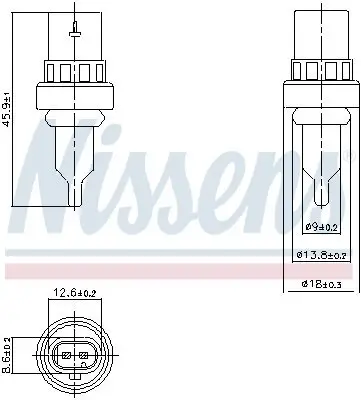 Sensor, Kühlmitteltemperatur NISSENS 207011