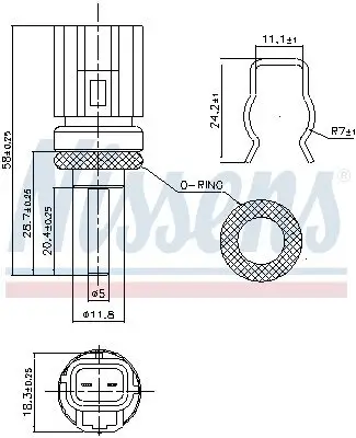 Sensor, Kühlmitteltemperatur NISSENS 207020 Bild Sensor, Kühlmitteltemperatur NISSENS 207020