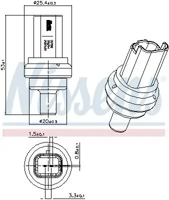 Sensor, Kühlmitteltemperatur NISSENS 207021 Bild Sensor, Kühlmitteltemperatur NISSENS 207021