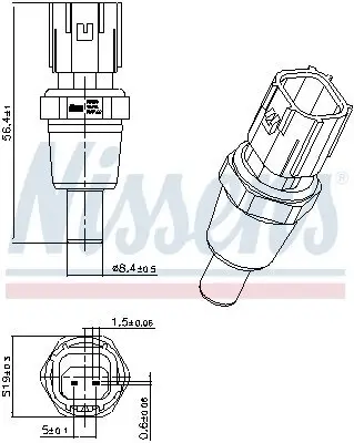 Sensor, Kühlmitteltemperatur NISSENS 207029 Bild Sensor, Kühlmitteltemperatur NISSENS 207029