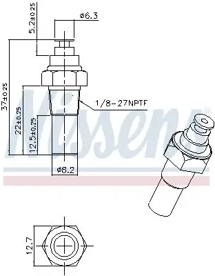 Sensor, Kühlmitteltemperatur NISSENS 207036 Bild Sensor, Kühlmitteltemperatur NISSENS 207036