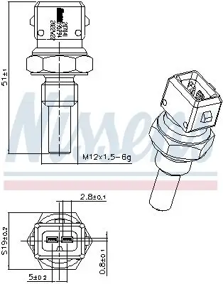 Sensor, Kühlmitteltemperatur NISSENS 207041 Bild Sensor, Kühlmitteltemperatur NISSENS 207041