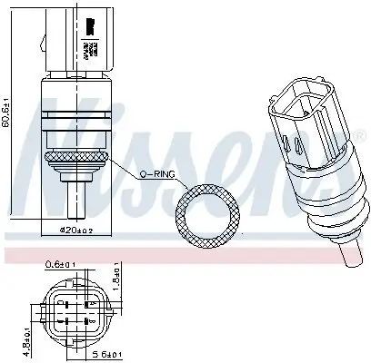 Sensor, Kühlmitteltemperatur NISSENS 207051 Bild Sensor, Kühlmitteltemperatur NISSENS 207051