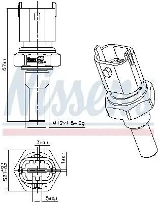 Sensor, Kühlmitteltemperatur NISSENS 207052 Bild Sensor, Kühlmitteltemperatur NISSENS 207052