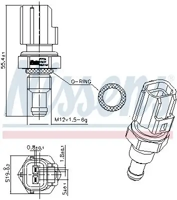 Sensor, Kühlmitteltemperatur NISSENS 207056 Bild Sensor, Kühlmitteltemperatur NISSENS 207056