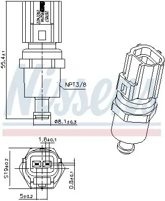 Sensor, Kühlmitteltemperatur NISSENS 207057 Bild Sensor, Kühlmitteltemperatur NISSENS 207057