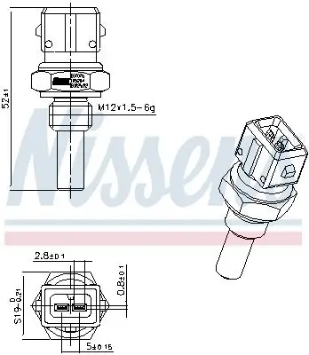 Sensor, Kühlmitteltemperatur NISSENS 207076 Bild Sensor, Kühlmitteltemperatur NISSENS 207076