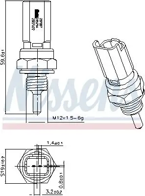 Sensor, Kühlmitteltemperatur NISSENS 207087 Bild Sensor, Kühlmitteltemperatur NISSENS 207087