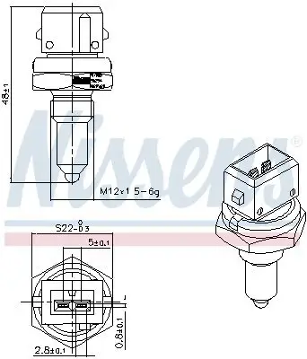 Sensor, Kühlmitteltemperatur NISSENS 207088 Bild Sensor, Kühlmitteltemperatur NISSENS 207088