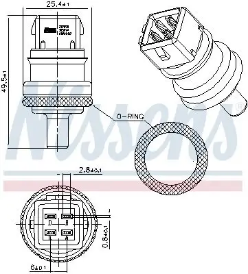 Sensor, Kühlmitteltemperatur NISSENS 207090 Bild Sensor, Kühlmitteltemperatur NISSENS 207090